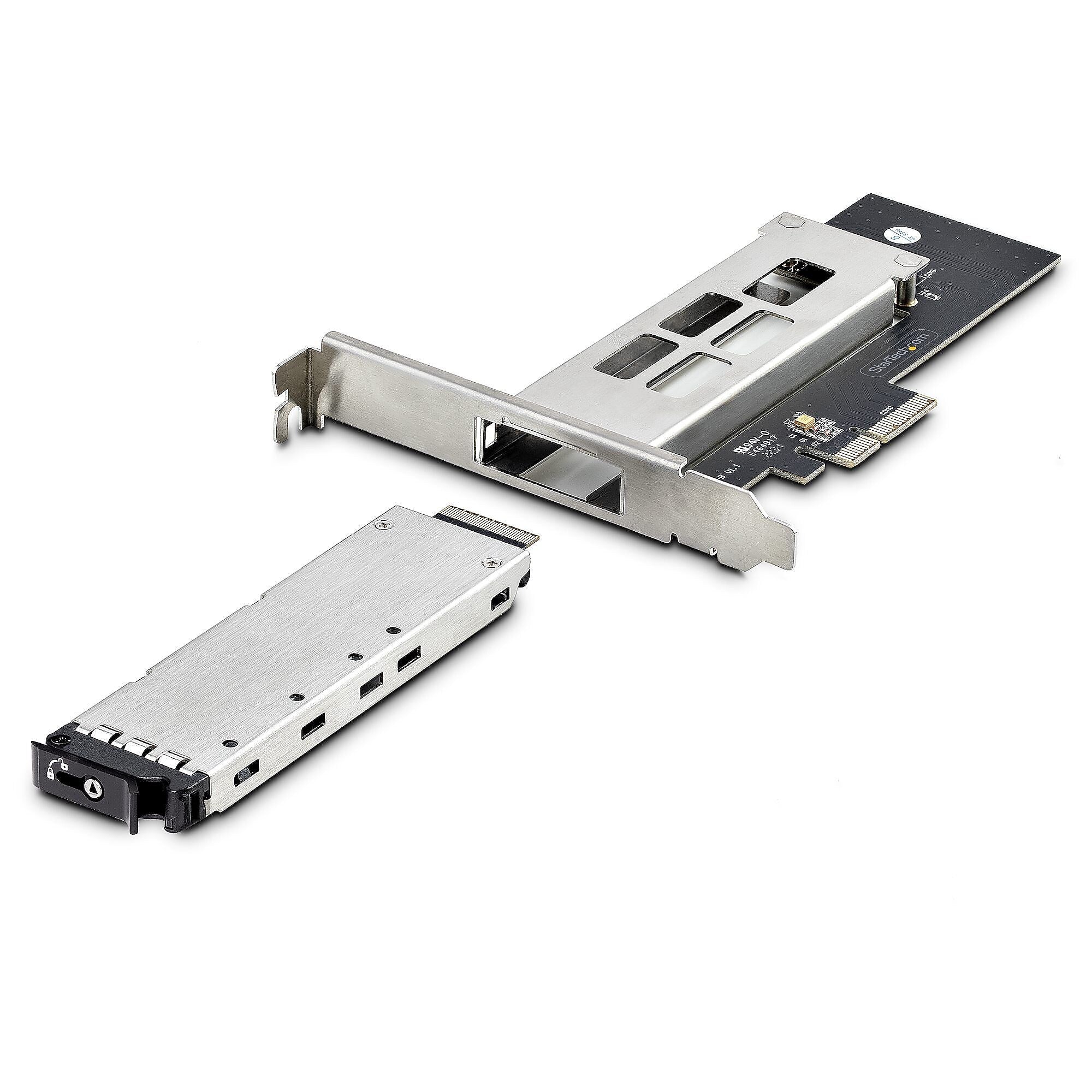 StarTech.com M.2 NVMe PCIe Adapter Card, Hot-Swap SSD Bay with Key-Lock, 2-Keys Included, PCI Express x4 (M2-REMOVABLE-PCIE-N1)