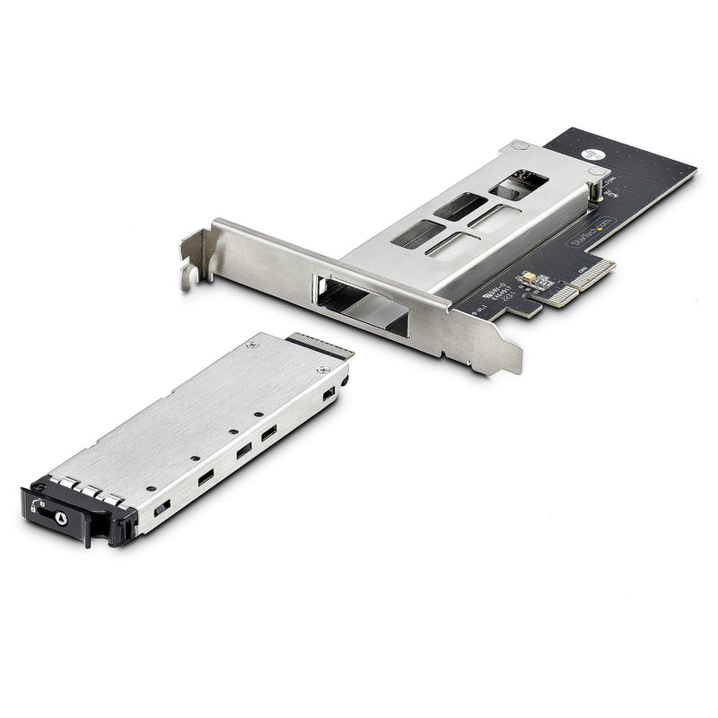 StarTech.com M.2 NVMe PCIe Adapter Card, Hot-Swap SSD Bay with Key-Lock, 2-Keys Included, PCI Express x4 (M2-REMOVABLE-PCIE-N1)