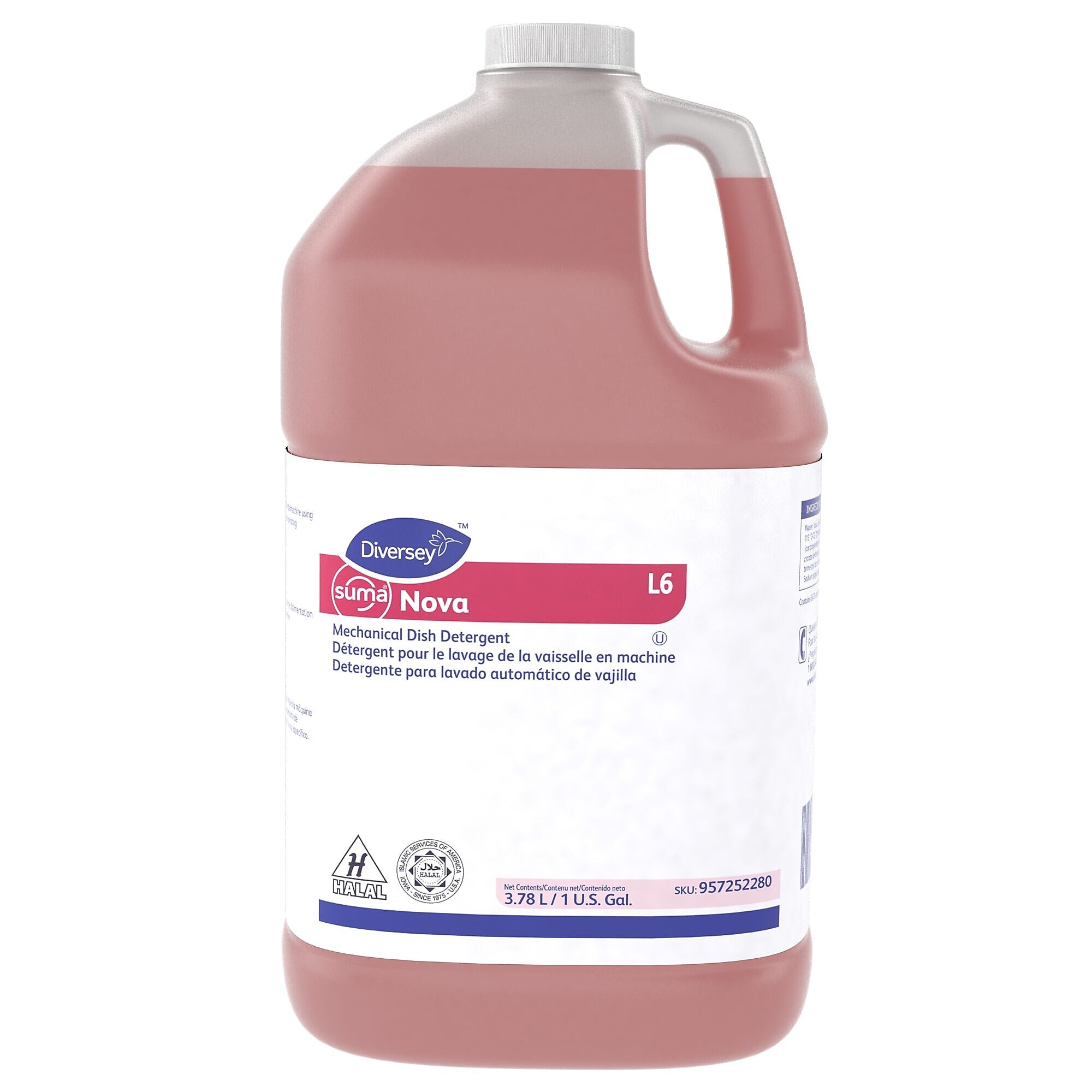 SUMA Nova Dishwasher Detergent Liquid, Clean Scent, 1  Gallon, 4/Carton (957252280)
