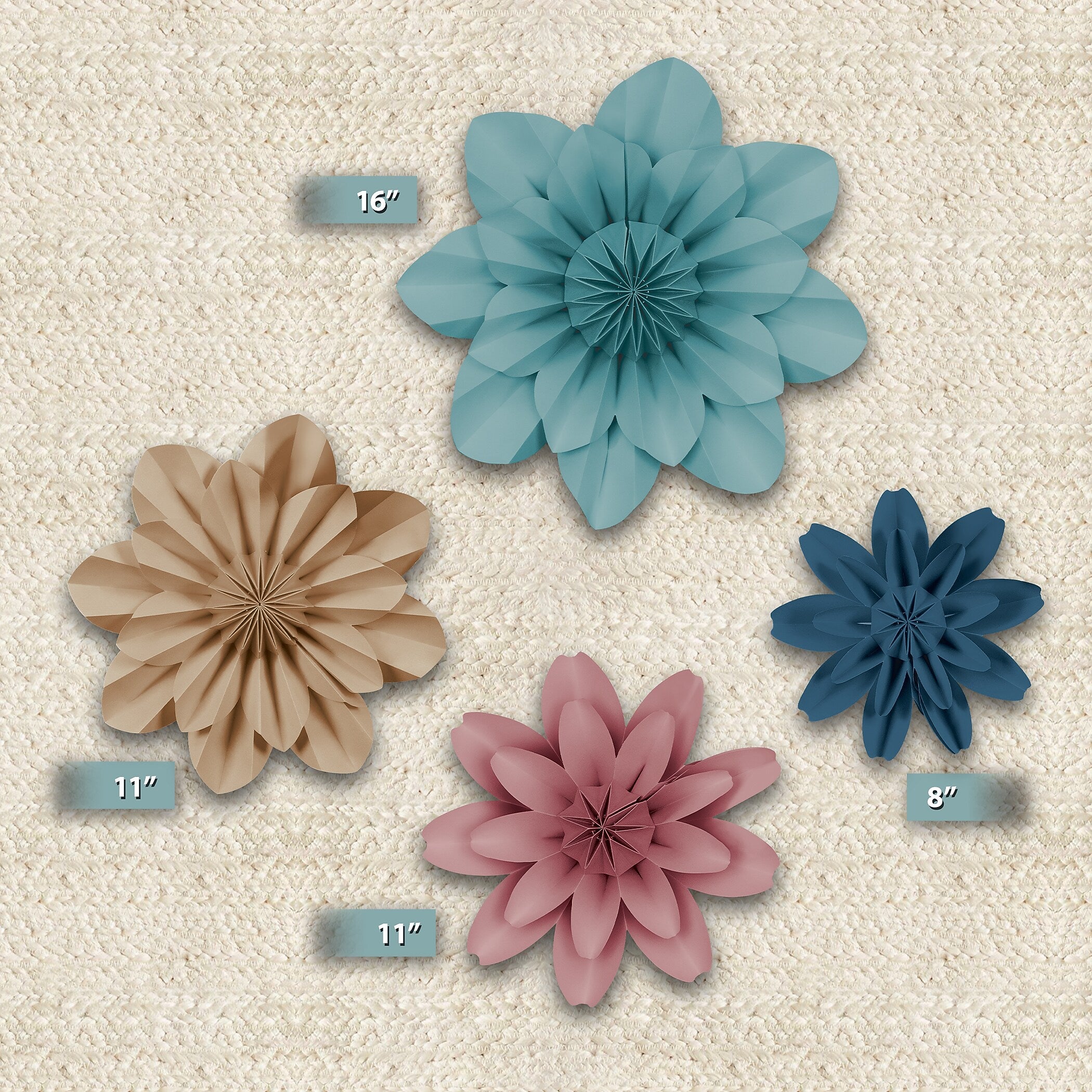 Teacher Created Resources Calming Colors Paper Flowers, 4/Pack (TCR8349)