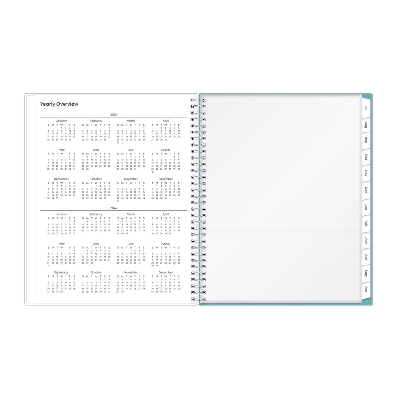 2025-2026 Blue Sky Teacher Dots 8.5" x 11" Academic Year Weekly & Monthly Planner, Plastic Cover, Multicolored (100330-A26)