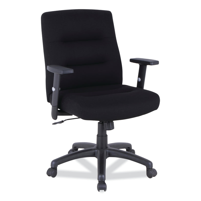 Alera® Kësson Series Height Adjustable Arm Fabric Swivel Computer and Desk Chair, Black (12010-03B )