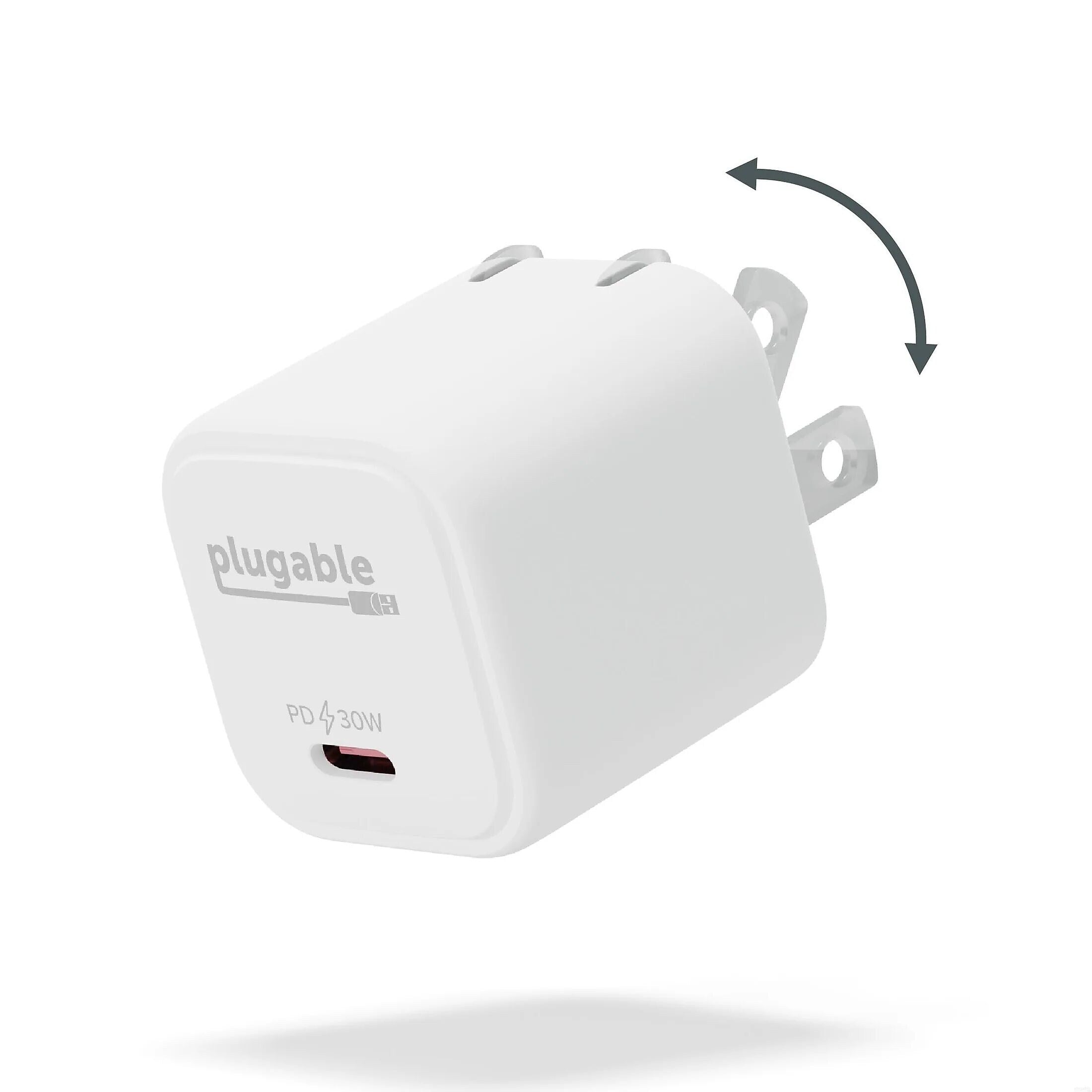 Plugable GaN USB-C Wall Charger, 30W, White (PS-30C1W)