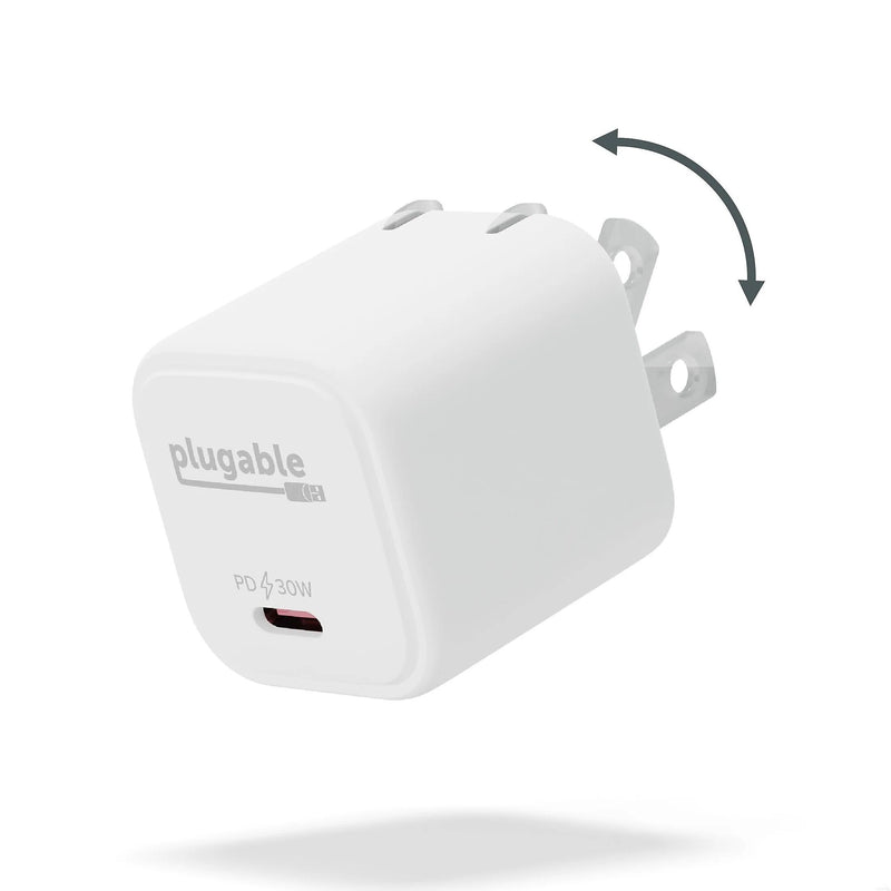Plugable GaN USB-C Wall Charger, 30W, White (PS-30C1W)