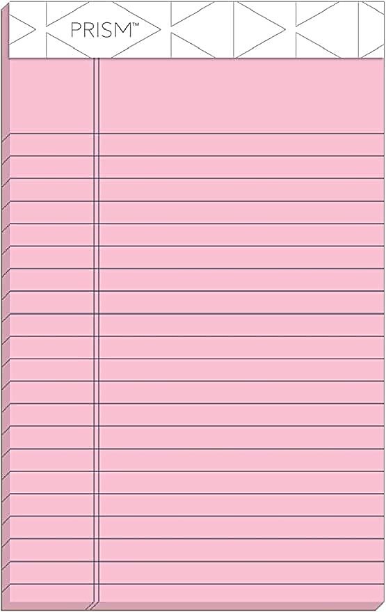 TOPS Prism Notepad, 5" x 8", Narrow Ruled, Assorted, 50 Sheets/Pad, 6 Pads/Pack (TOP63016)