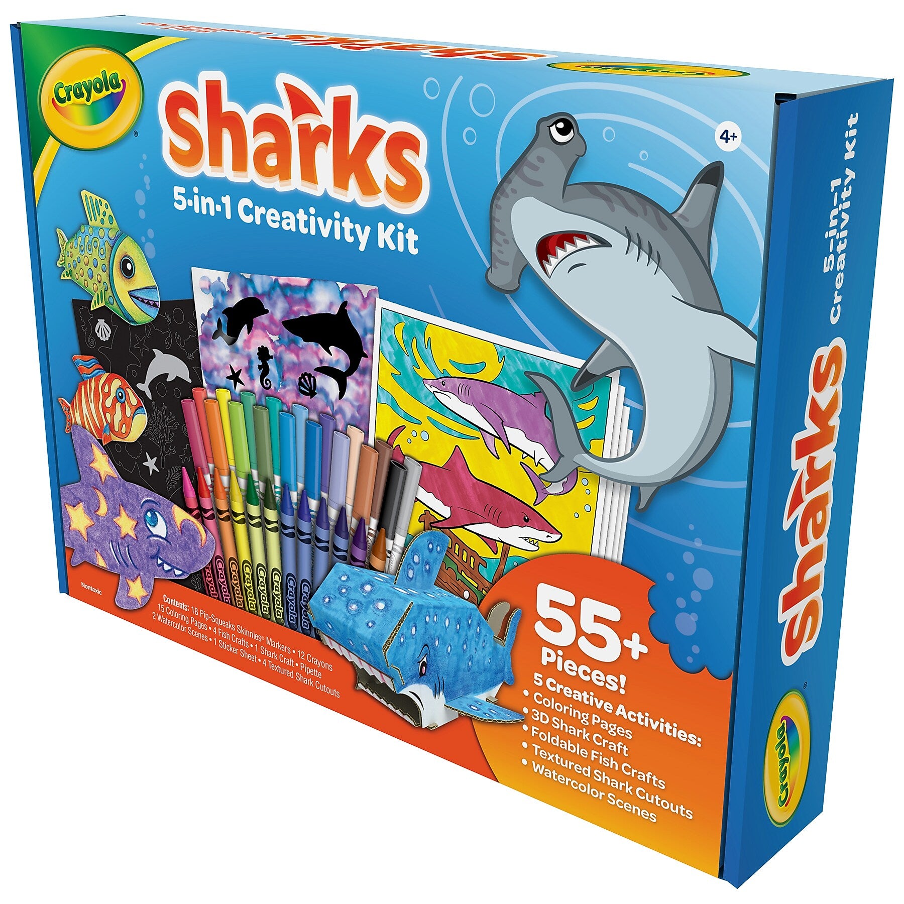 Crayola Sharks 5-in-1 Creativity Kit, 55/Set (BIN40760)