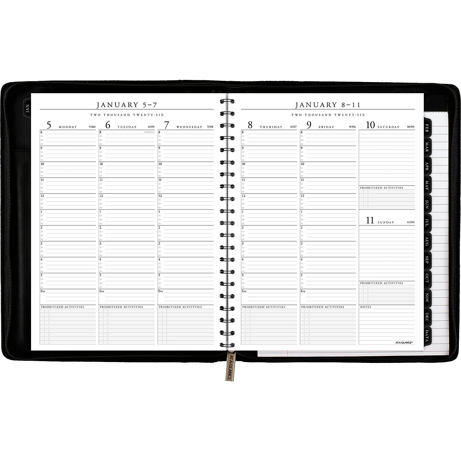 2026 AT-A-GLANCE Executive 8.25" x 11" Weekly & Monthly Appointment Book, Faux Leather Cover, Black (70-NX81-05-26)