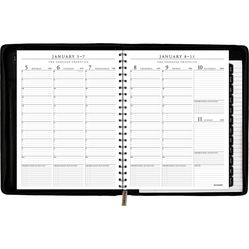 2026 AT-A-GLANCE Executive 8.25" x 11" Weekly & Monthly Appointment Book, Faux Leather Cover, Black (70-NX81-05-26)