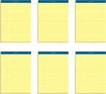 TOPS Docket Notepads, 8.5" x 11.75", Wide, Canary, 100 Sheets/Pad, 6 Pads/Pack (TOP 63387)