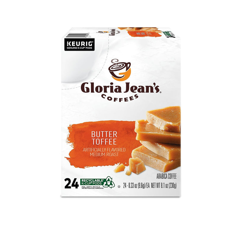 Gloria Jean's Butter Toffee Coffee Keurig® K-Cup® Pods, Medium Roast, 24/Box (5000330066)
