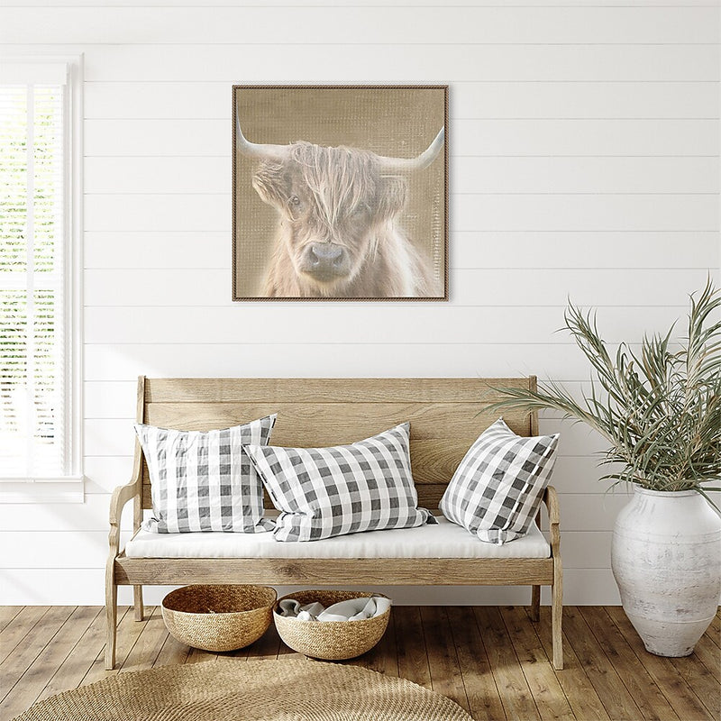 Amanti Art Soulful Bull by Patricia Pinto Framed Canvas Wall Art Print, 30" x 30" (A42678299508)