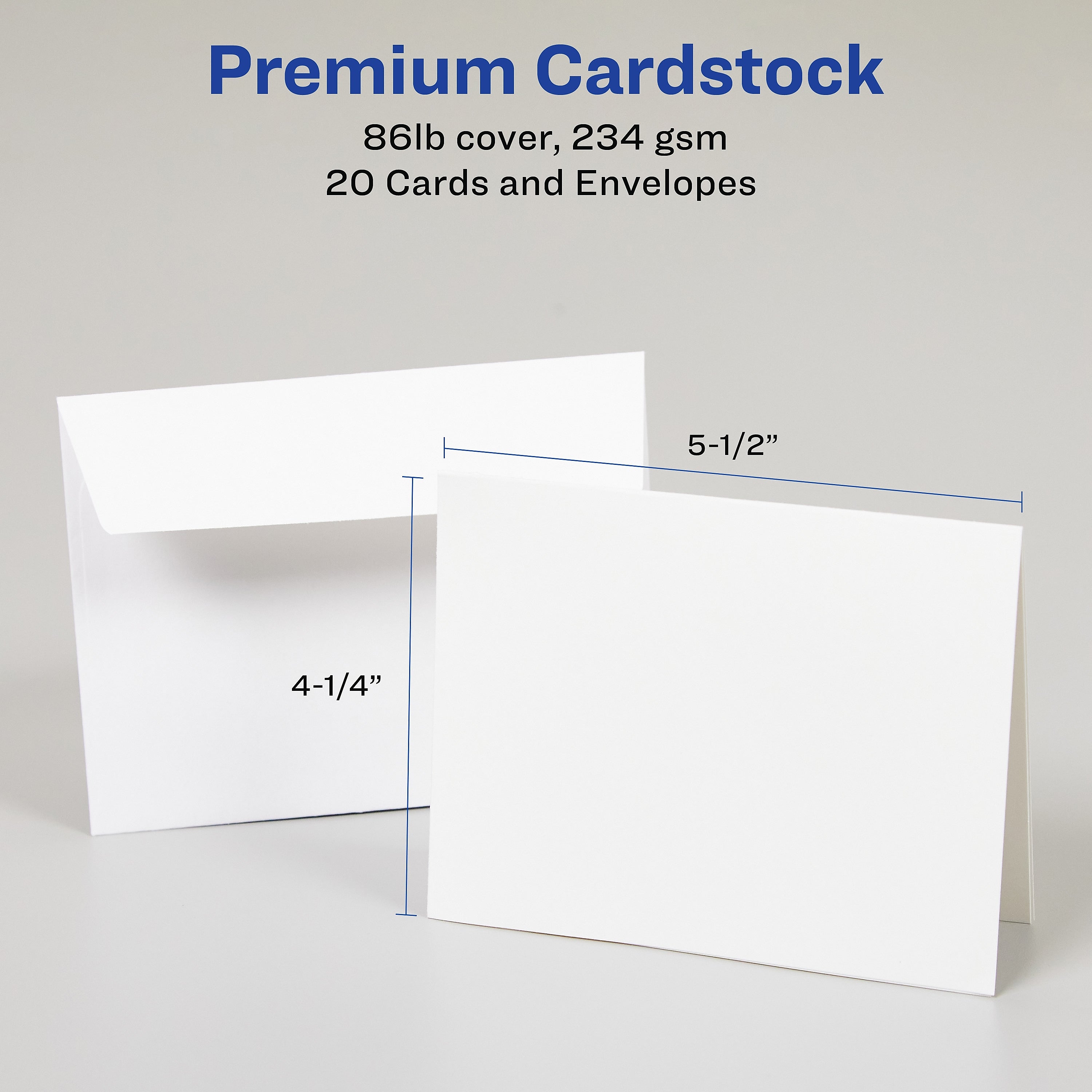 Avery Quarter-Fold Greeting Cards with Envelopes, 4.25" x 5.5", Matte White, Inkjet, 20/Pack (03266)
