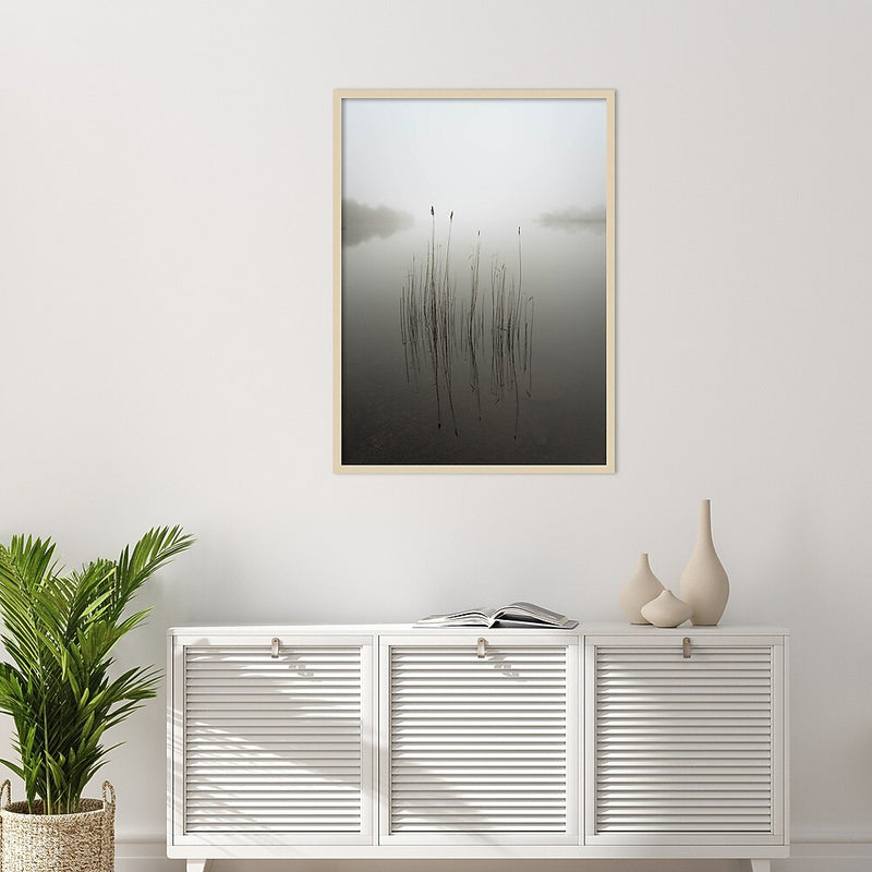 Amanti Art Reeds in the mist by David Ahern Wood Framed Wall Art Print, 30" x 41" (A42677389619)