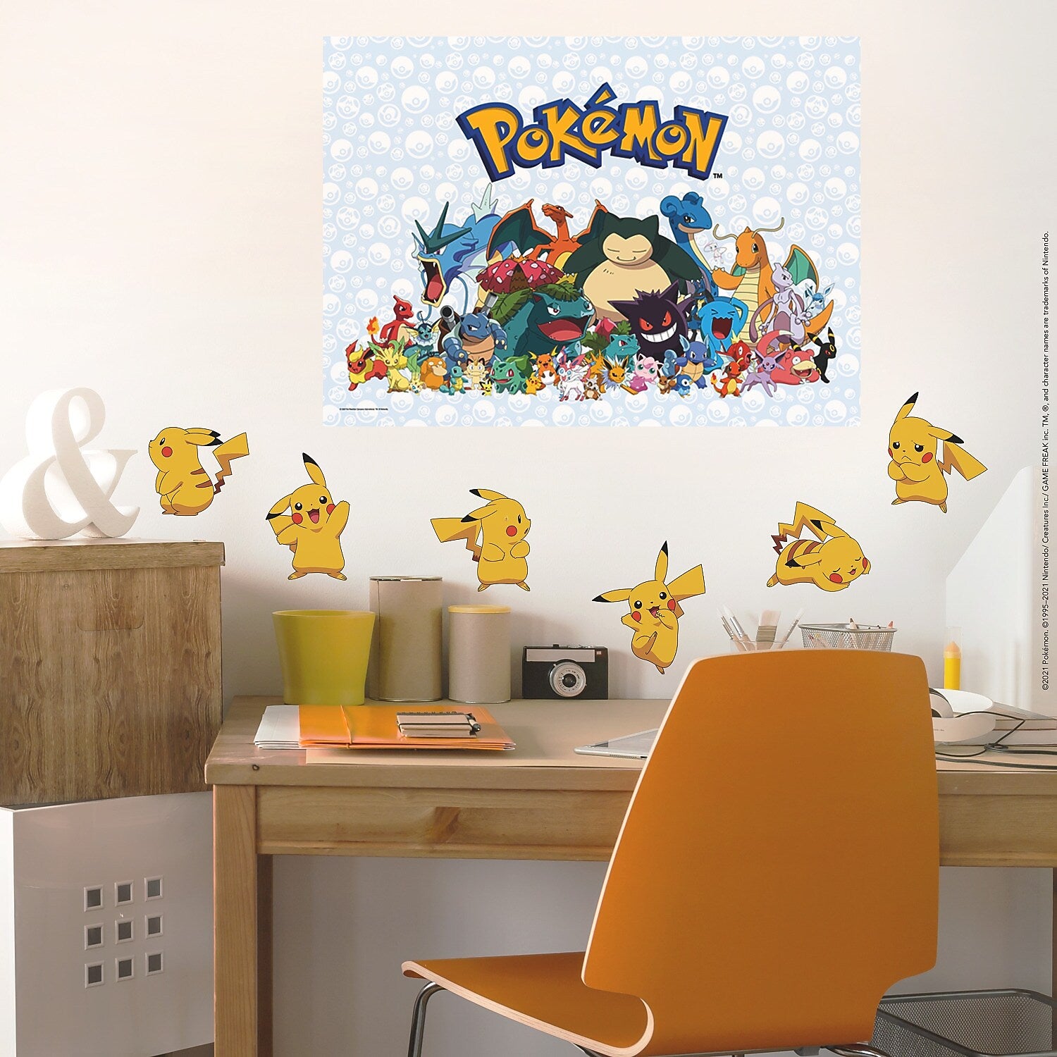 York Wallcoverings Pokémon Pikachu Children's Decals, Cartoons (RMK3596SCS)