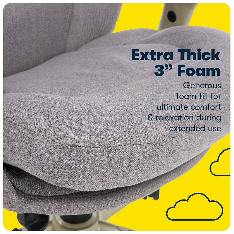 Serta Claremont Ergonomic Fabric Swivel Executive Chair with Back in Motion Technology, Light Gray (44186D)