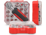 Apollo Tools 13-Piece 0.25" Drive Metric Socket Set, Red/Black (DT5023)