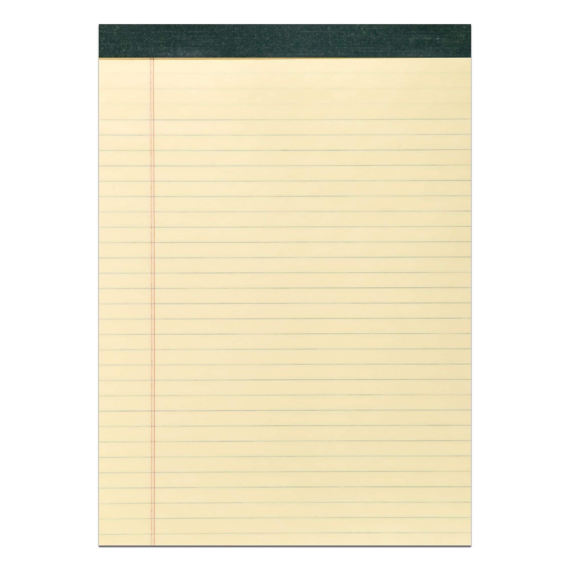 Roaring Spring Paper Products Recycled Legal Pad, 8.5" x 11.75", 40 Sheets/Pad, Canary (74712)
