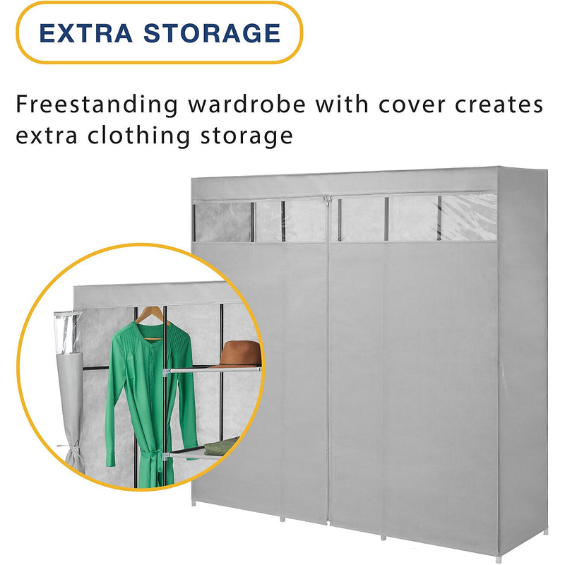 Whitmor 61.02" x 61.02" Portable Closet, Gray (6262-11750-SIOC)