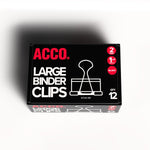 ACCO Large Binder Clips, 1.06" Capacity, Black, 12 Clips/Pack (72100)