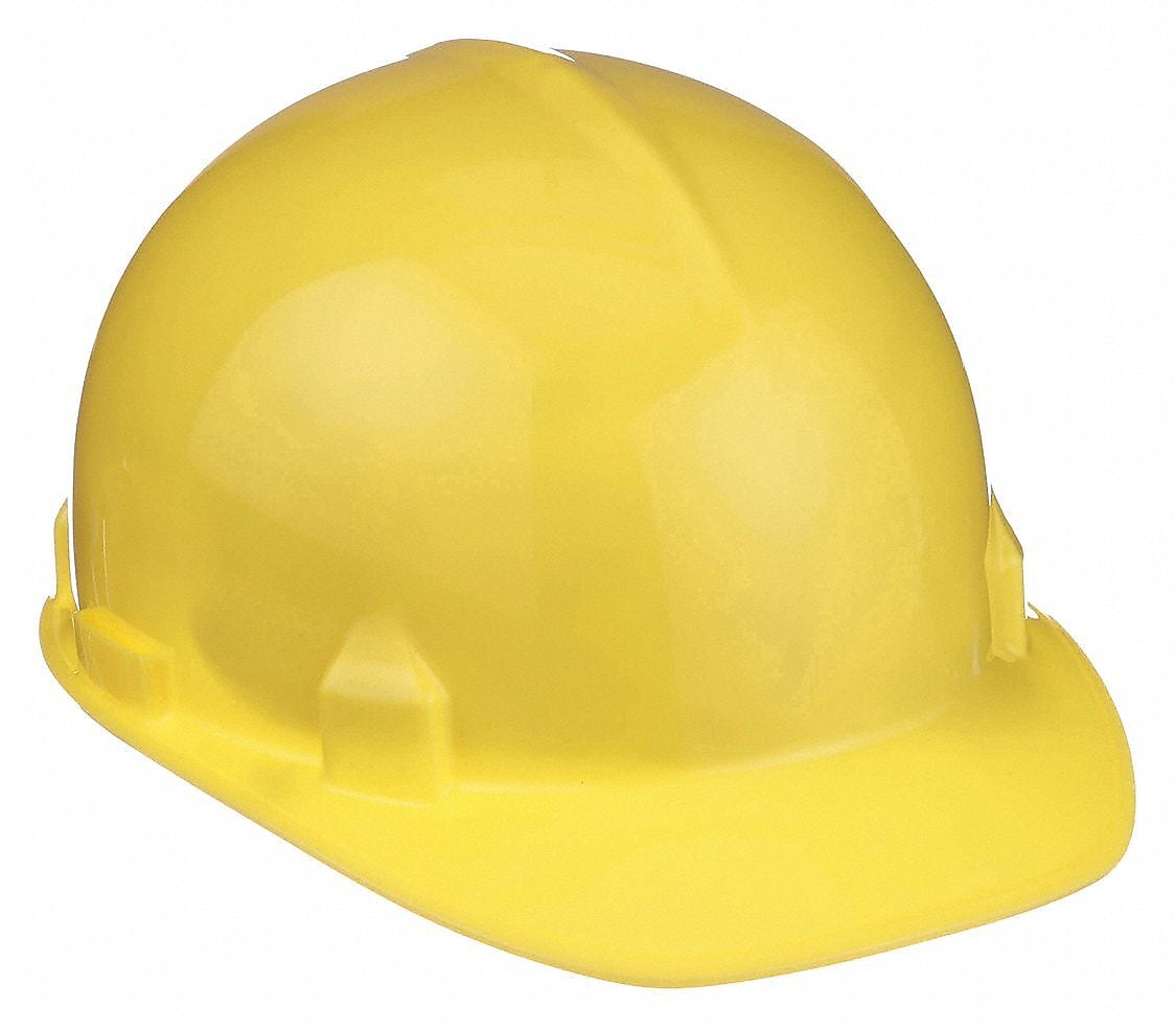 Jackson Safety HDPE Type I 4-Point Ratchet Suspension Short Brim Safety Helmet, Yellow (138-14833)