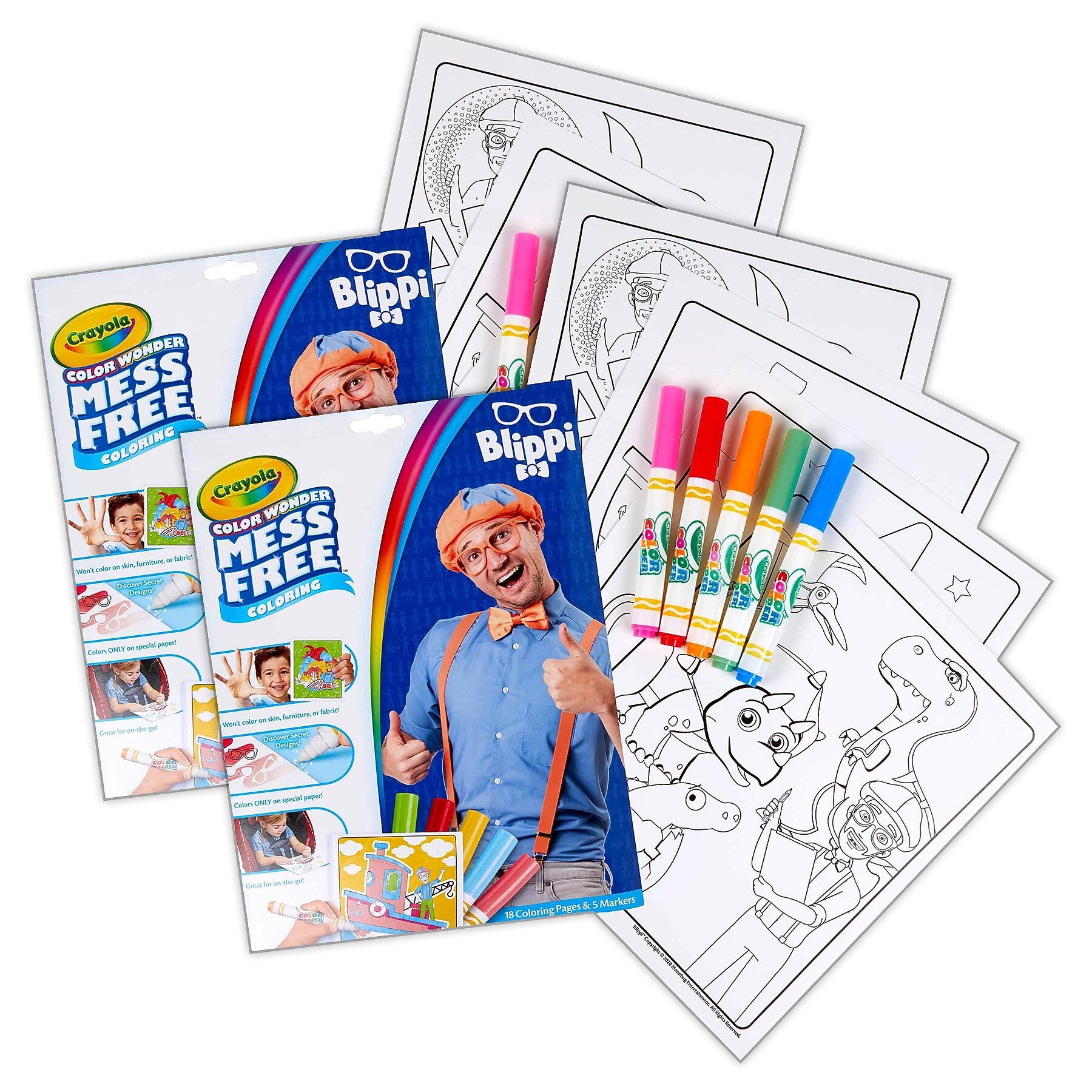 Crayola Color Wonder: Blippi Coloring Book, 18 Pages, 2 Sets/Bundle (BIN752726-2)