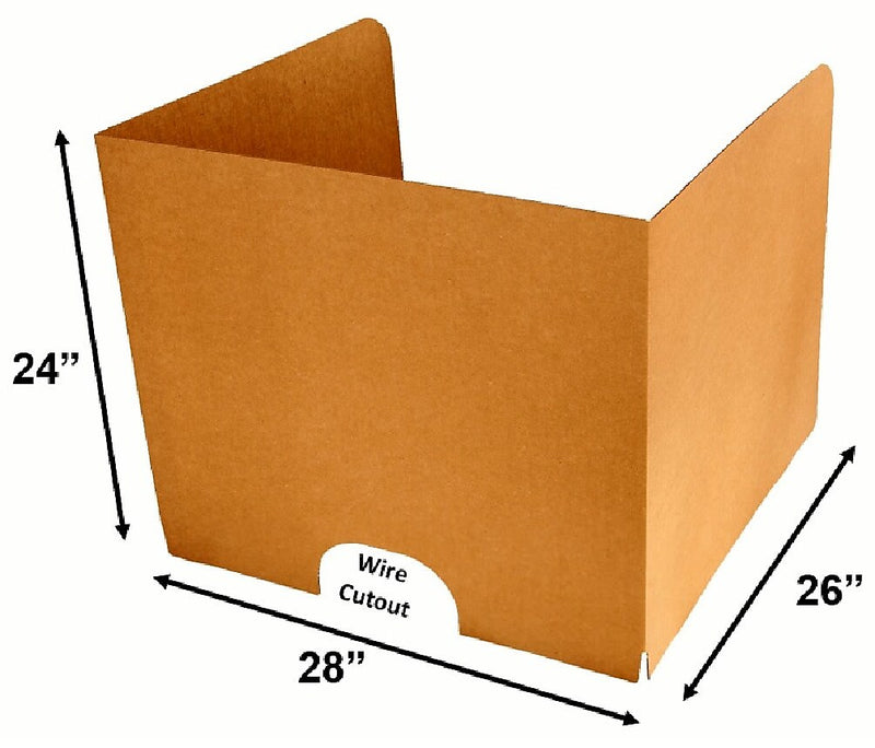 Classroom Products Foldable Cardboard Freestanding Privacy Shield, 24"H x 28"W, Kraft, 20/Box (VB2420 KR)
