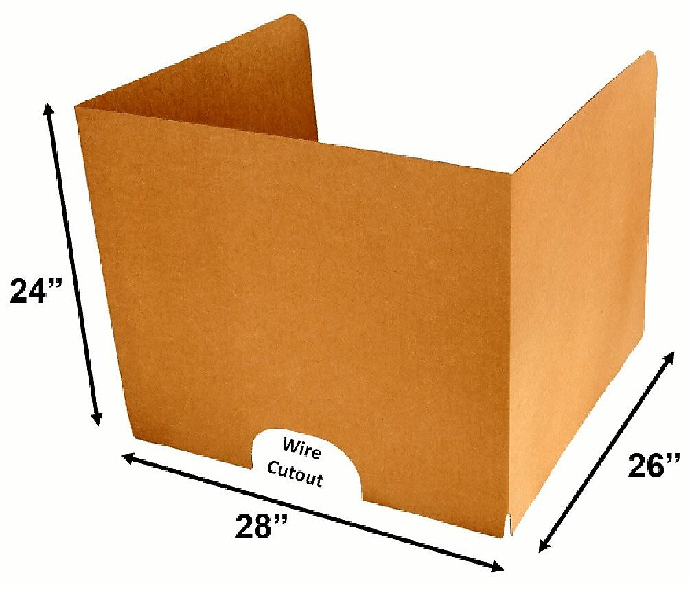Classroom Products Foldable Cardboard Freestanding Privacy Shield, 24"H x 28"W, Kraft, 10/Box (VB2410 KR)