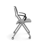 Allsteel Seek Upholstered Seat/Mesh Back Multi-Purpose Chair, Frost/Dusk, Fixed Arms (K-MUCOSNO.WT.3.CU22)