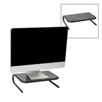 Mind Reader Ventilated Monitor Stand, Holds up to 44 lbs., Metal, Black, 2/Pack (2METMONST-BLK)