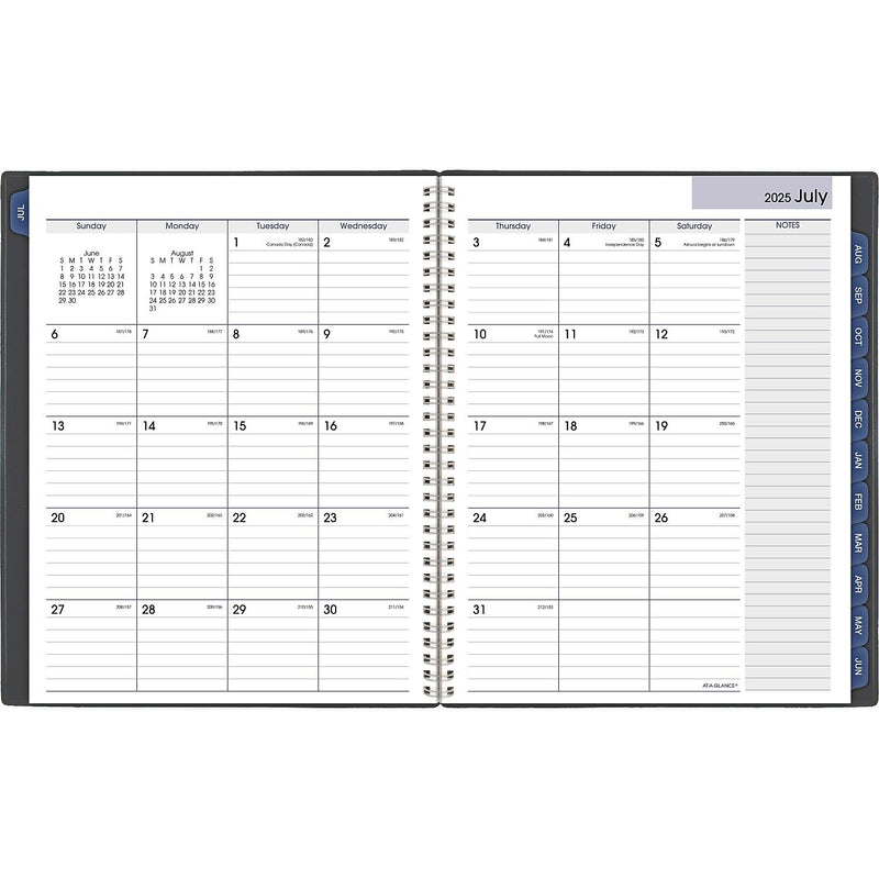 2025-2026 AT-A-GLANCE DayMinder 8.5" x 11" Academic Year Weekly & Monthly Planner, Plastic Cover, Charcoal (AYC545-45-26)