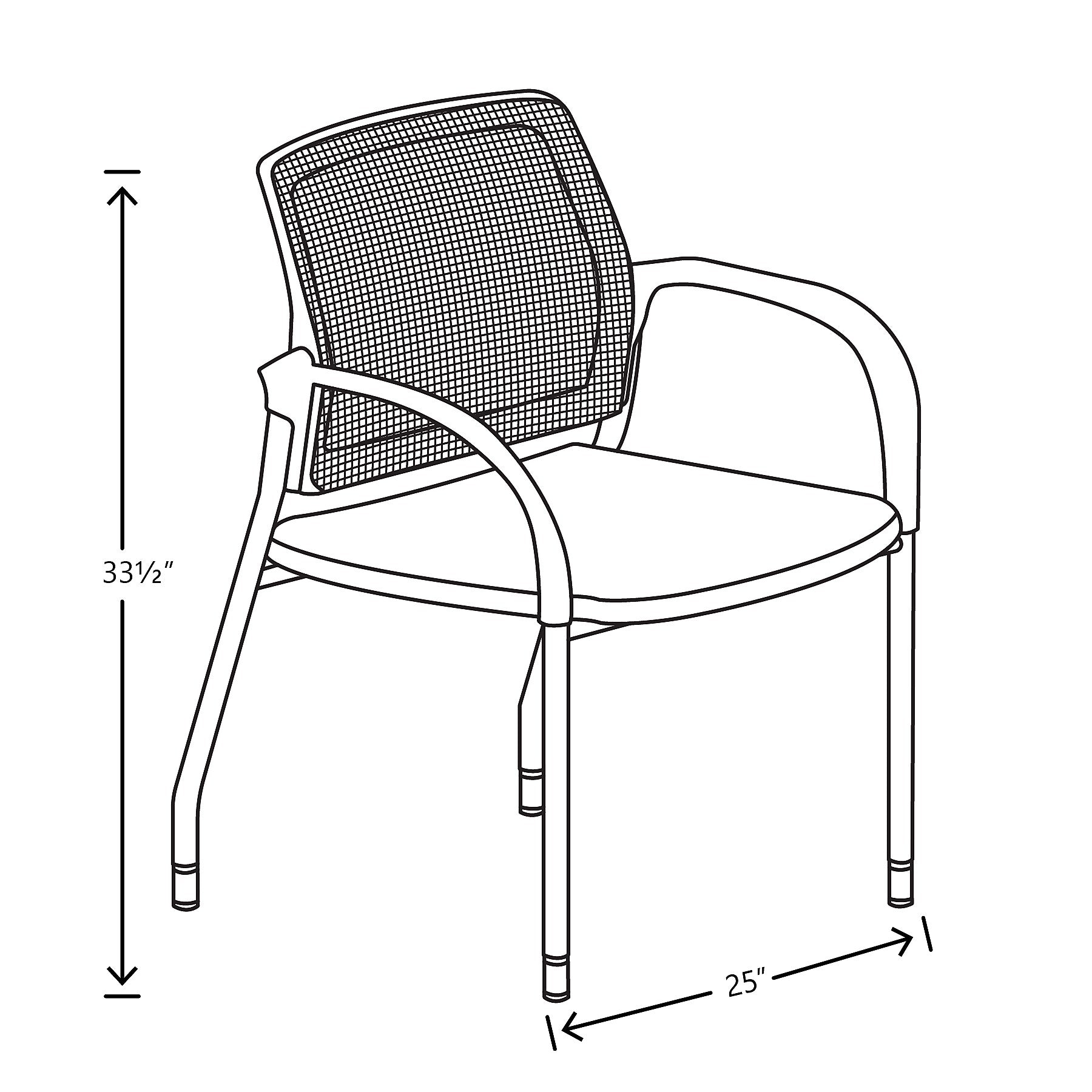HON Ignition Mesh/Fabric Multi-Purpose Stacking Chair, Charcoal/Breeze (HIGS6.F.E.IB.HAML17.PLAT)