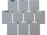 Davis Group Premium Polypropylene Clipboard, Letter Size, Gray, 10/Pack (4511-07-10)