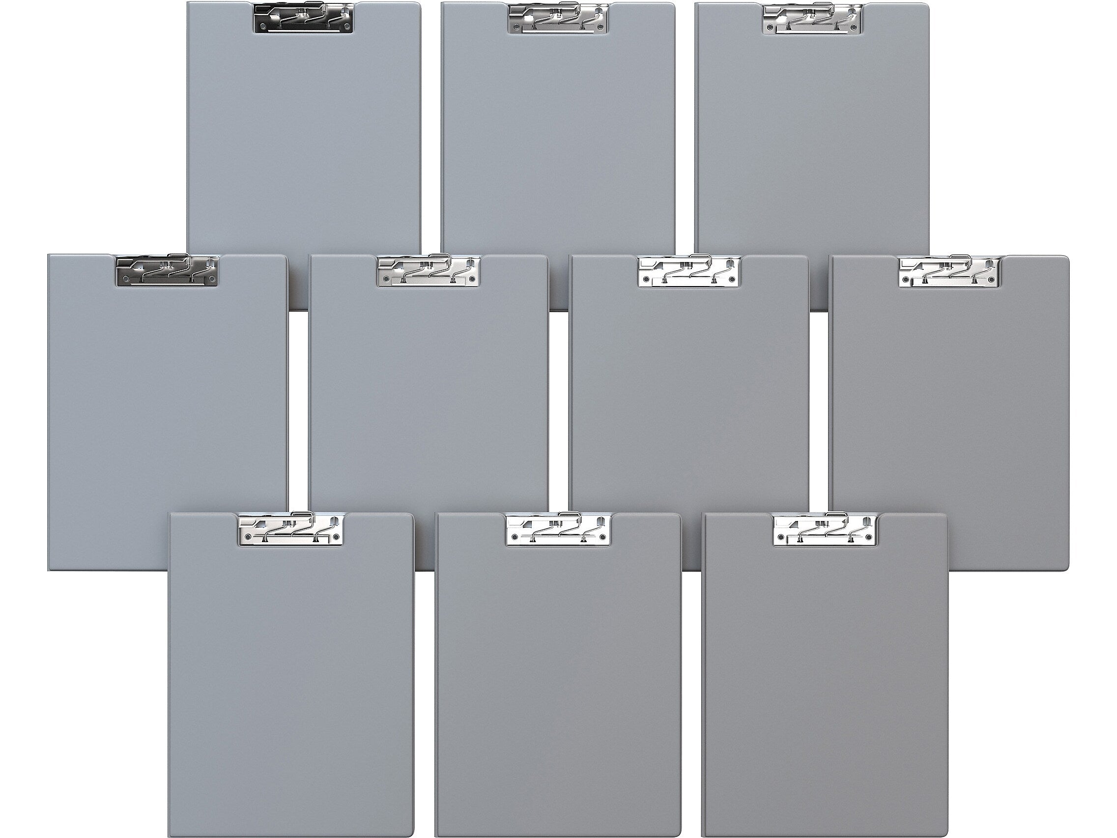 Davis Group Premium Polypropylene Clipboard, Letter Size, Gray, 10/Pack (4511-07-10)