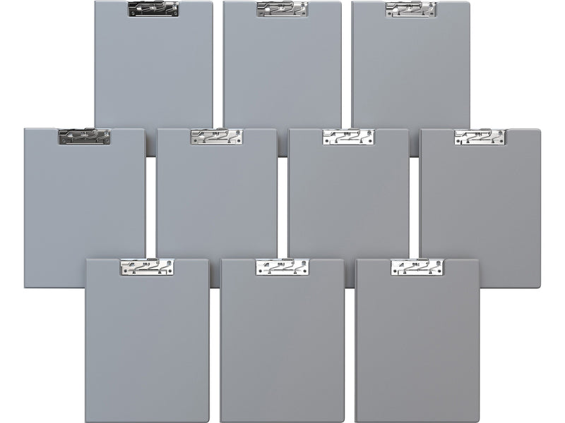 Davis Group Premium Polypropylene Clipboard, Letter Size, Gray, 10/Pack (4511-07-10)