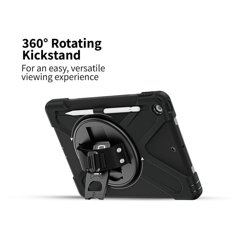 CODi Rugged Polycarbonate/Silicone Case for 10.2" iPad Gen 7/8/9, Black (C30705065)