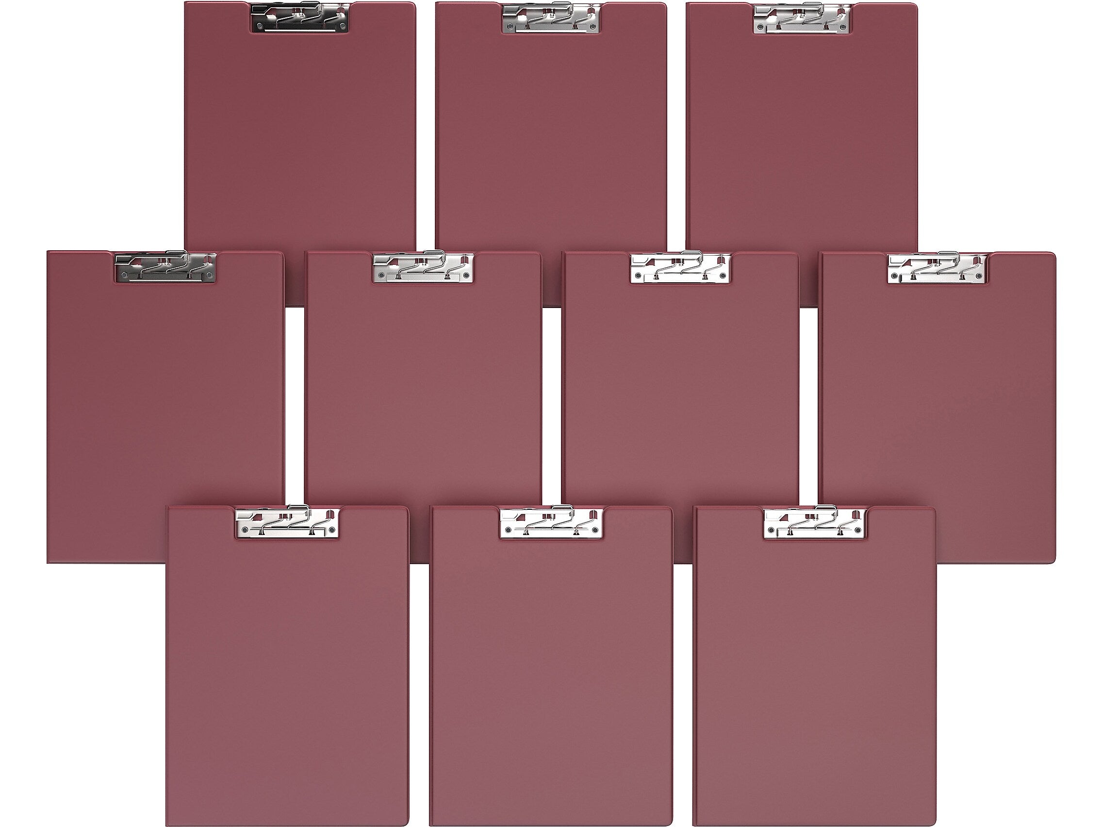 Davis Group Premium Polypropylene Clipboard, Letter Size, Burgundy, 10/Pack (4511-08-10)