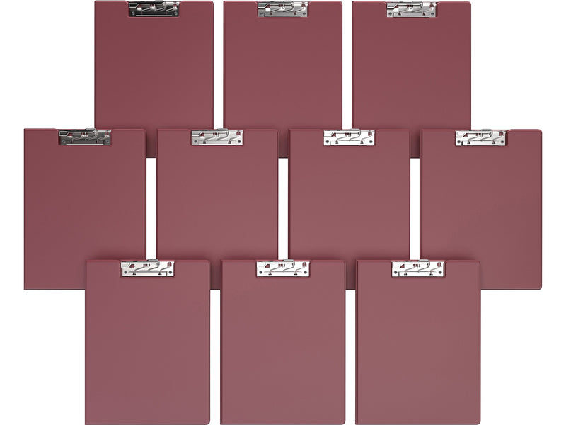 Davis Group Premium Polypropylene Clipboard, Letter Size, Burgundy, 10/Pack (4511-08-10)