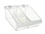 Azar 5.75" x 11.75" Pegboard 3-Compartment Deep Bin Tray, Clear, 2/Pack (556132-S-DIV-2PK)