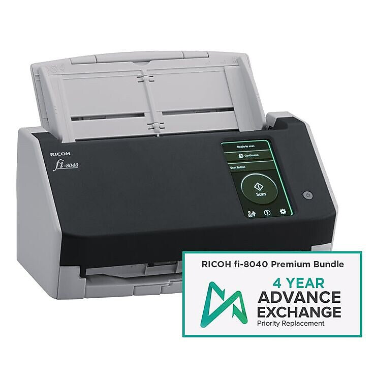 Ricoh fi-8040 Premium Bundle Scanner with 4 Year Advance Exchange Warranty (CG01000-310059)