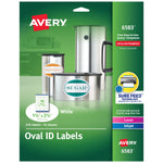 Avery Easy Peel Laser/Inkjet Oval Print to the Edge Labels, 1-1/2" x 2-1/2", White, 270 Labels/Pack (6583)