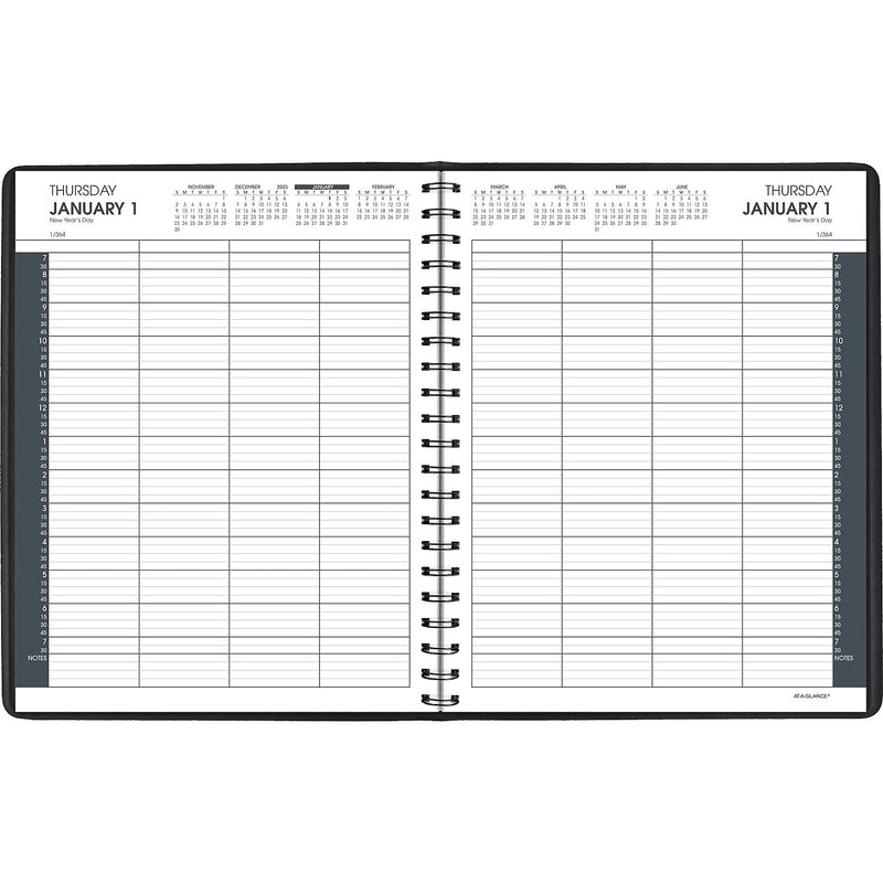 2026 AT-A-GLANCE 8.5" x 11" Calendar Year Daily Appointment Book, Faux Leather Cover, Black, 2/Set (70-212-05-26)