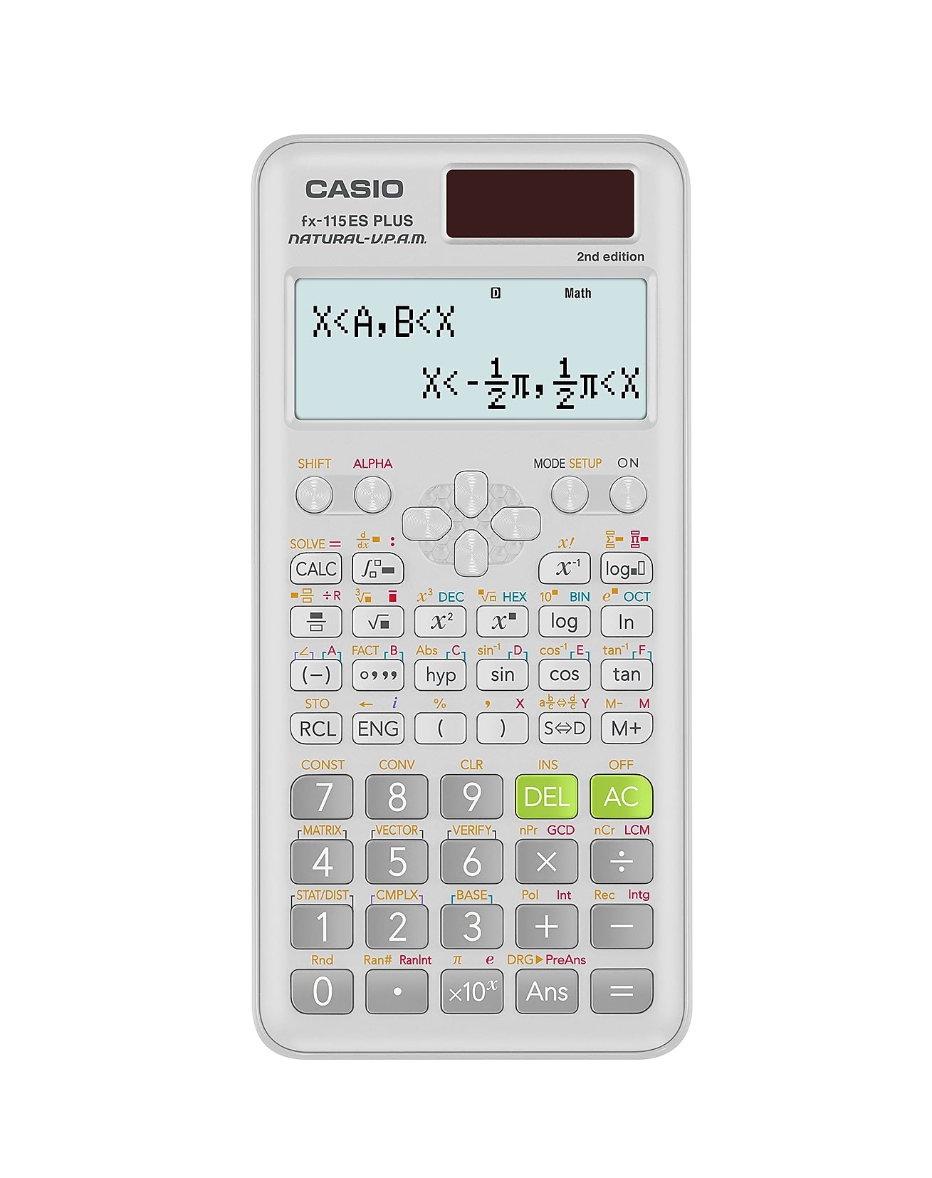 Casio 2nd Edition 16-Digit Solar Powered Scientific Calculator, White (FX-115ESPLS2-S)