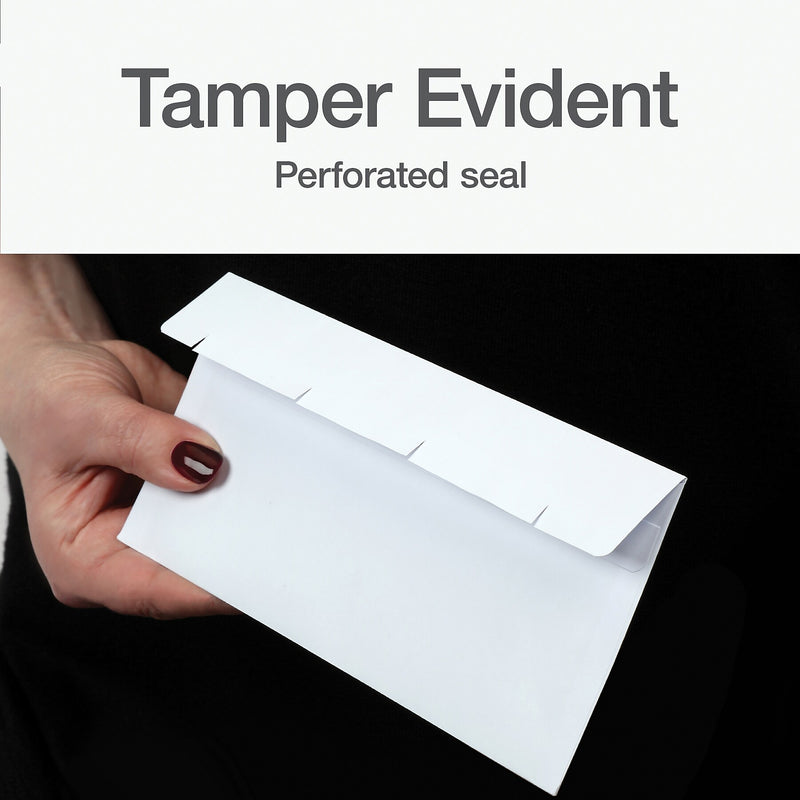 Quality Park Reveal-N-Seal Self Seal Security Tinted #10 Double Window Envelope, 4 1/8" x 9 1/2", White, 500/Box (1014438)