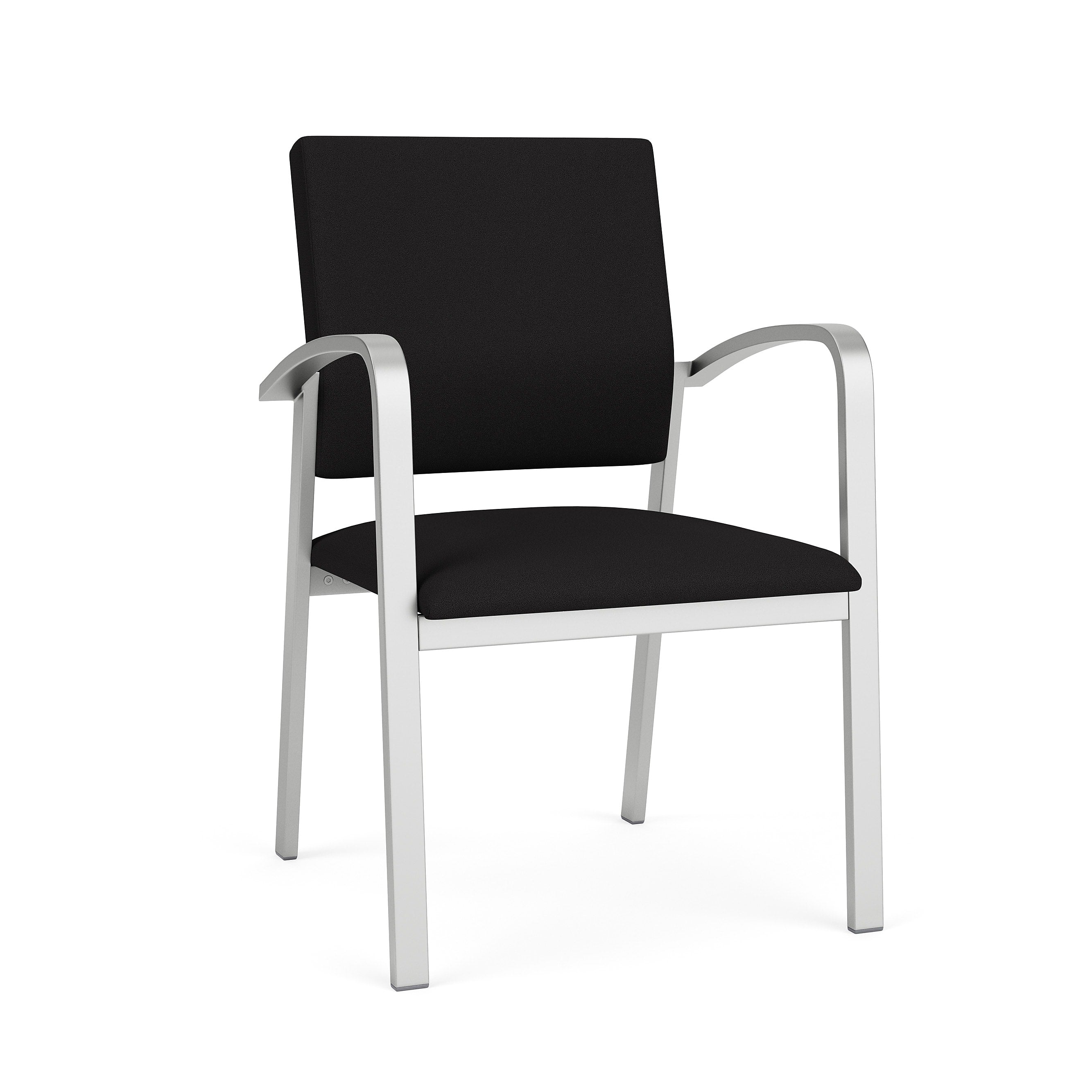 Lesro Newport Fabric Guest Chair, Open House Black/Silver (NP1101.SSV-01OHBK)