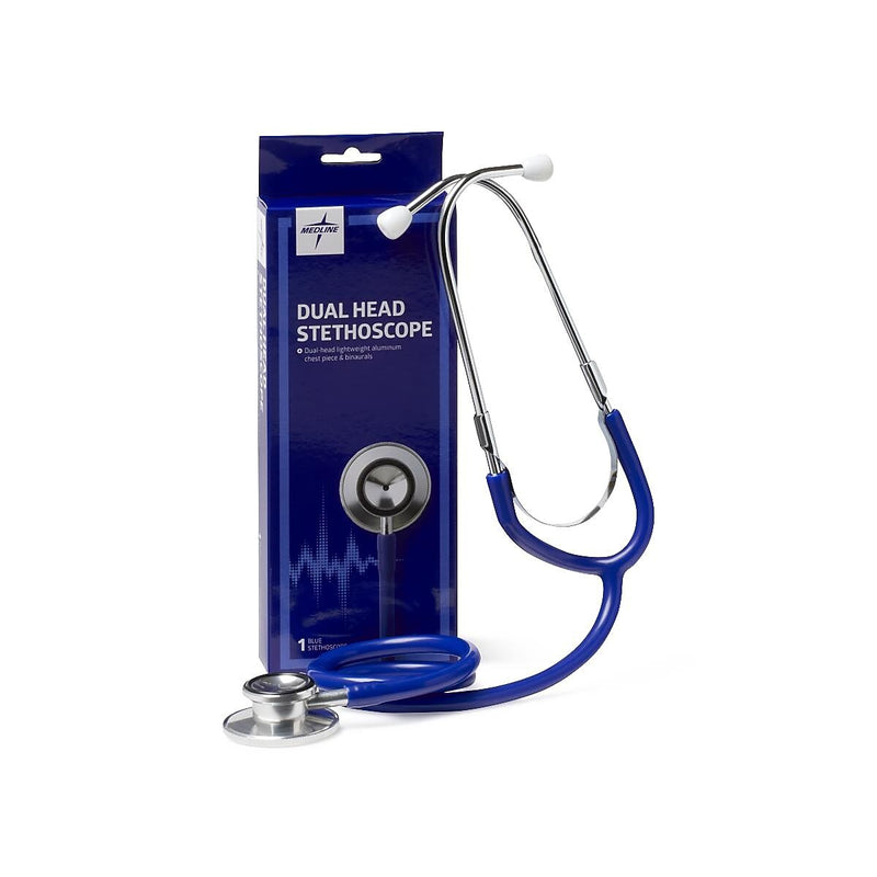 Medline Dual Head Stethoscope, Blue (MDS926203)