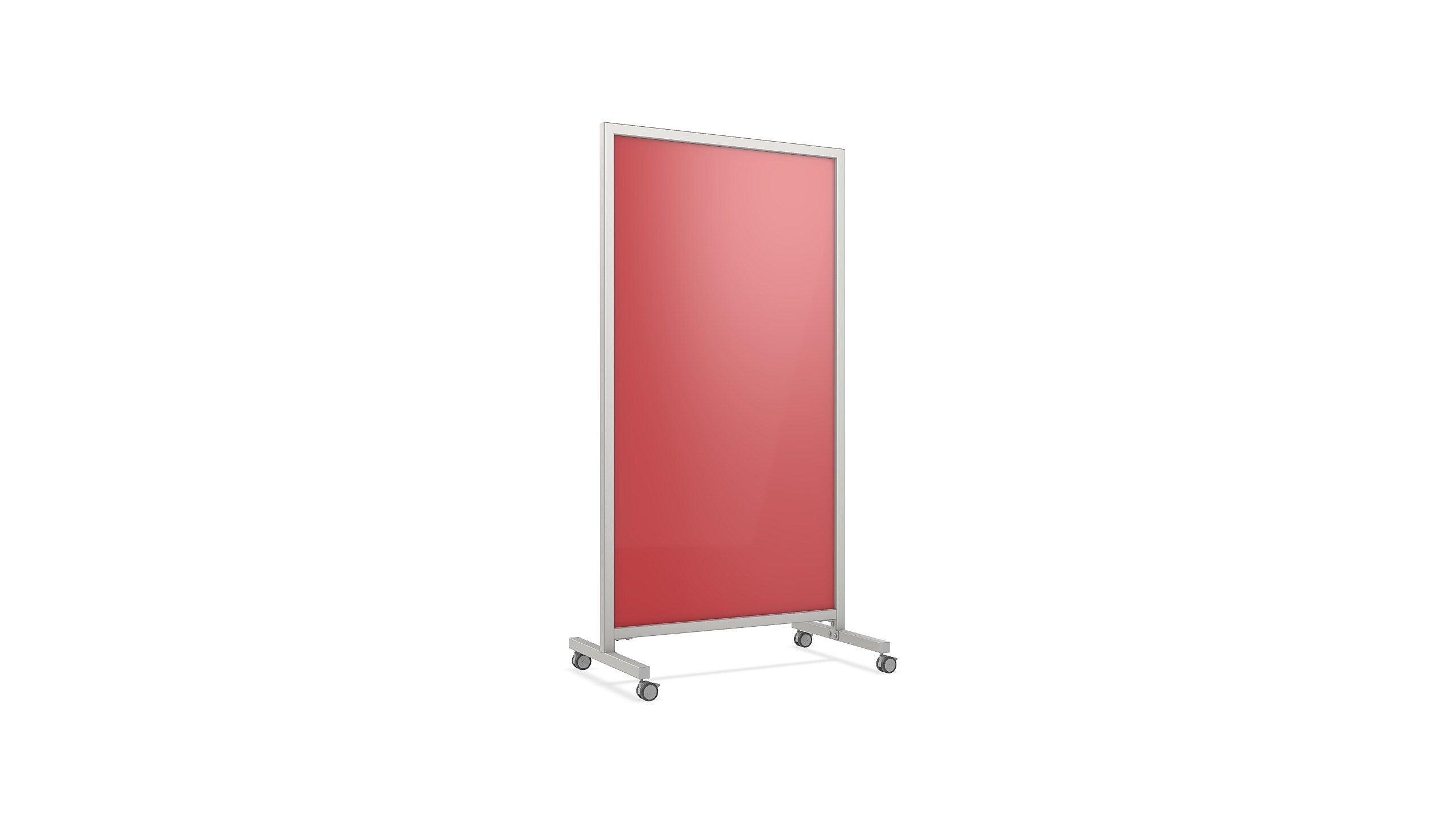 Ghent EZ Glass Mobile Dry-Erase Whiteboard, Aluminum Frame, 75"H x 38"W (EZ1NA7538RS)