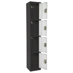 AdirOffice 72" 4-Tier Black and White Storage Locker (ADI629-204-B-W)