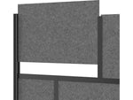Luxor Expanse Series 7-Panel System Starter Wall, 70"H x 70"W, Freestanding, Black/Gray PET/Acrylic (MW-7070-FCGB)