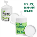 Perk™ Eco Compostable Paper Plates, 9", White, 1000/Pack (CT61287)