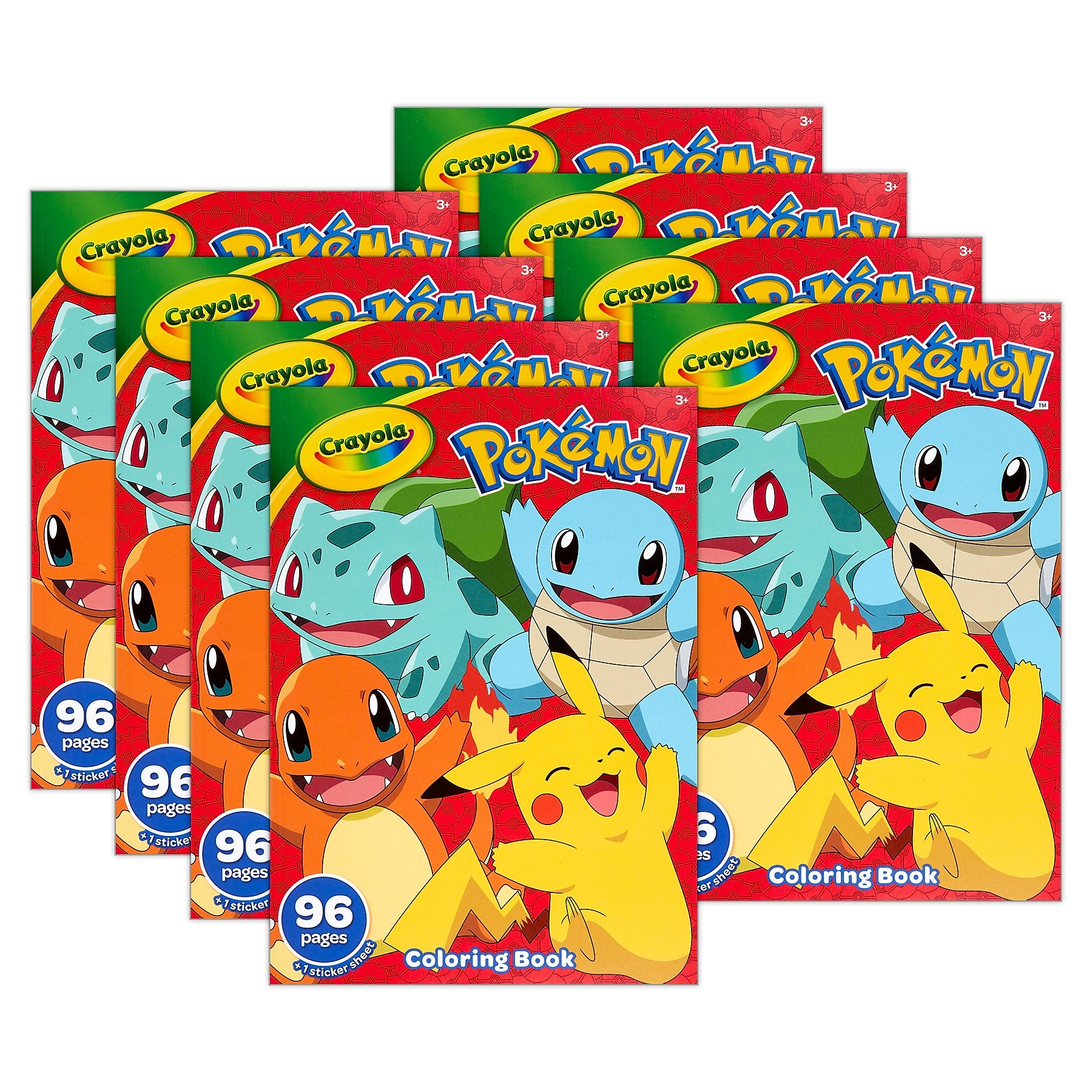 Crayola Pokemon Coloring Book, 96 Pages, 8/Bundle (BIN042732-8)